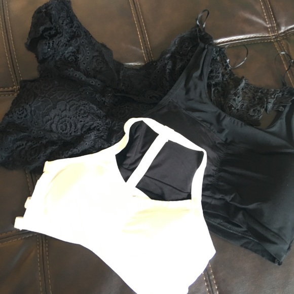 3 Lace criss cross black bralette bikini top - Picture 9 of 9